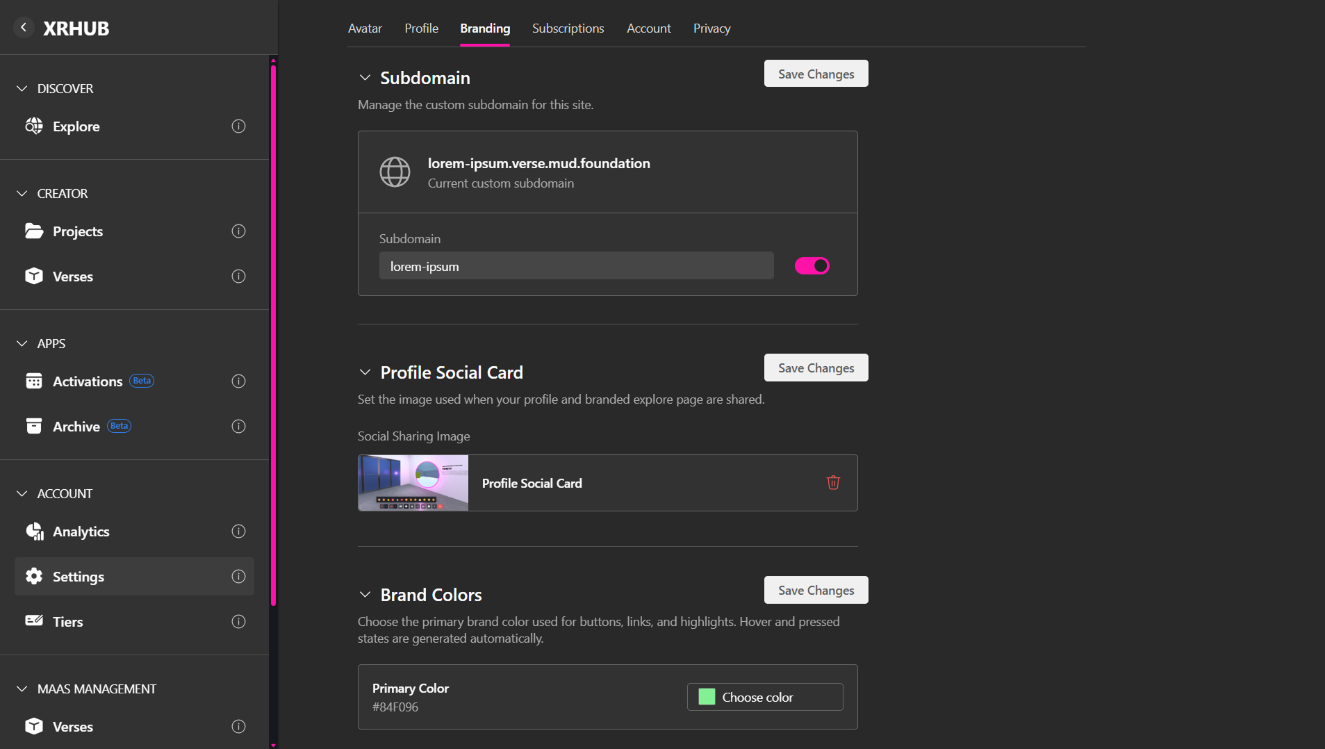 Custom Subdomains overview