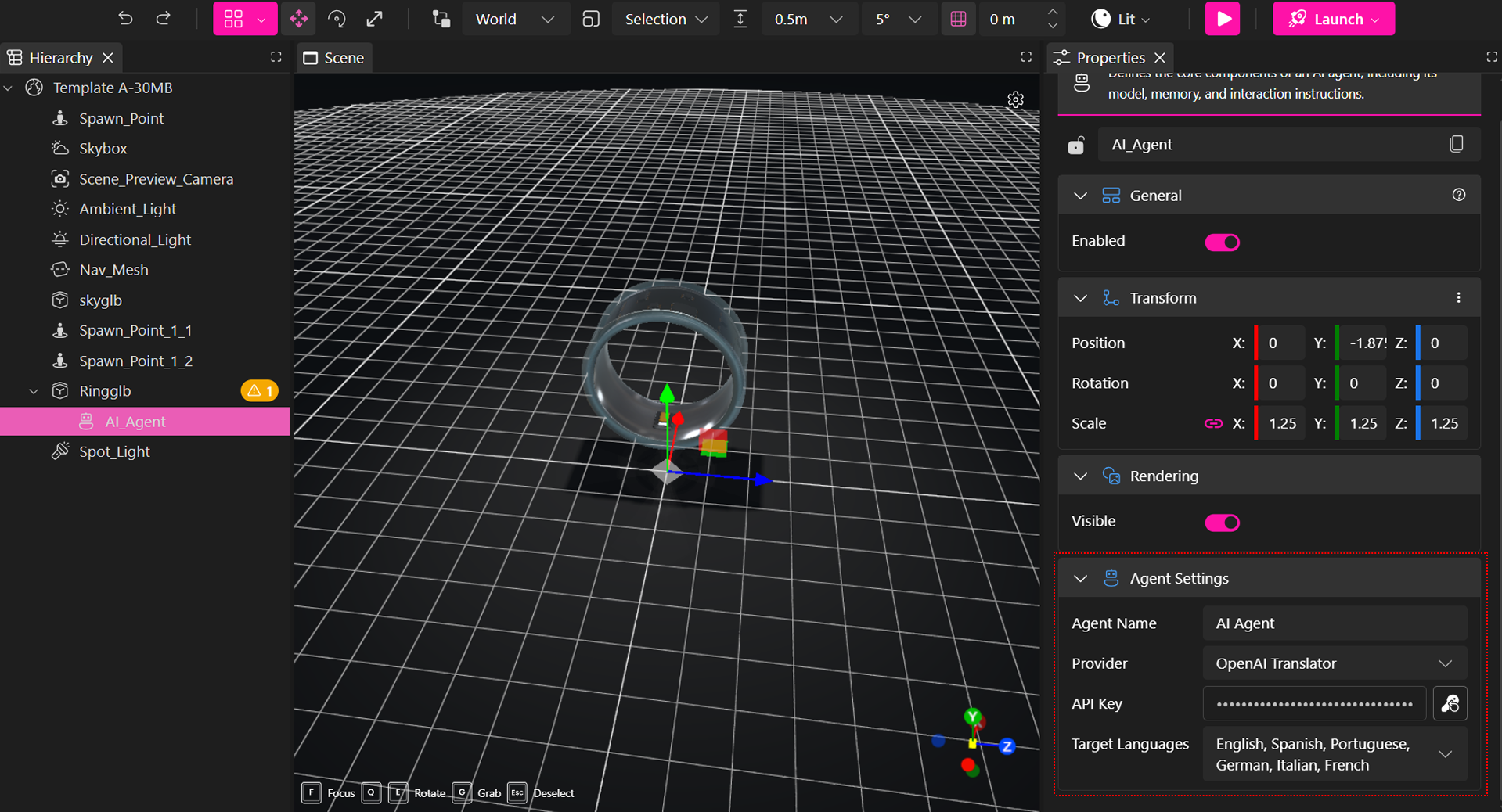 Create API Key Button
